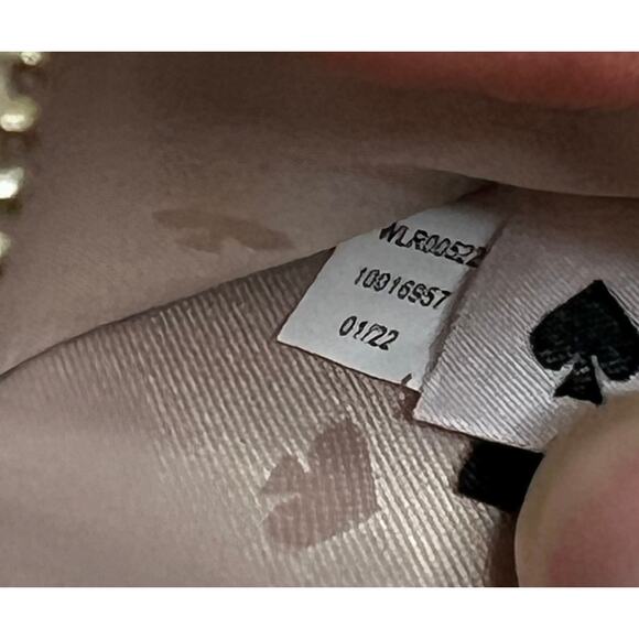 Kate Spade Pebbled Leather Card Case Wallet Zip Coin Cardholder Beige Taupe - Picture 5 of 11